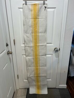 Max Studio Cream Table Runner with Yellow Stripe